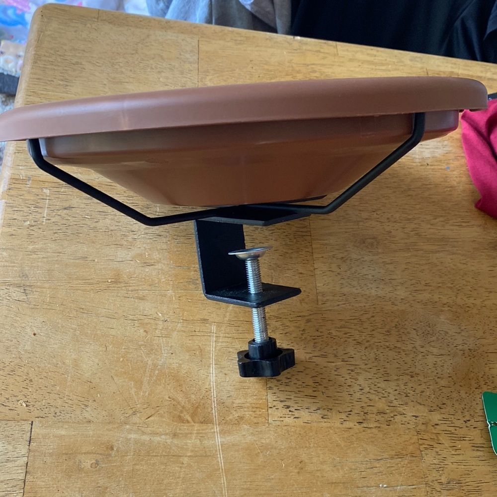 11 inch plant holder with attachment that attaches to the porch pottery color